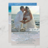 ビーチ写真の結婚告知披露宴のみ 招待状 (正面/裏面)