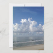 ビーチ写真の結婚延期された新しいプラン更新カード 招待状 (裏面)
