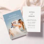 ビーチ写真の結婚式の招待 |ミニマモダンリスト 招待状