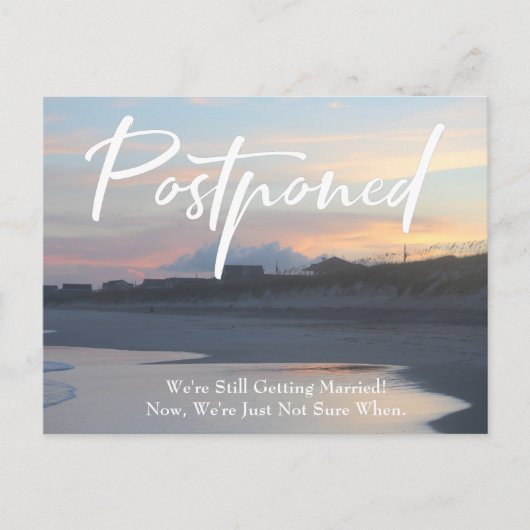 ビーチ写真カジュアル延期結婚の ポストカード (正面)