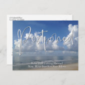 ビーチ写真カジュアル手書き結婚の延期 ポストカード (正面/裏面)