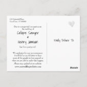 ビーチ写真カジュアル手書き結婚の延期 ポストカード (裏面)