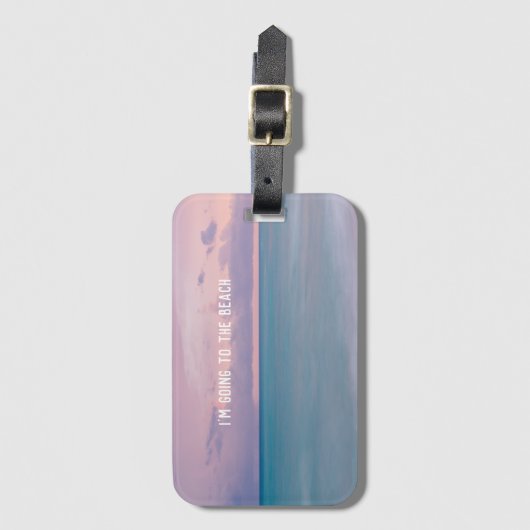 ビーチ写真ギフト旅行引用文 ラゲッジタグ (正面縦)