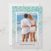 ビーチ写真シーサイドストリングライトウェブサイト 招待状 (裏面)