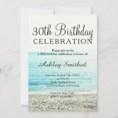 ビーチ写真トロピカル30歳の誕生日 招待状 (正面)