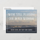 ビーチ写真結婚の更新通知 ポストカード (正面/裏面)