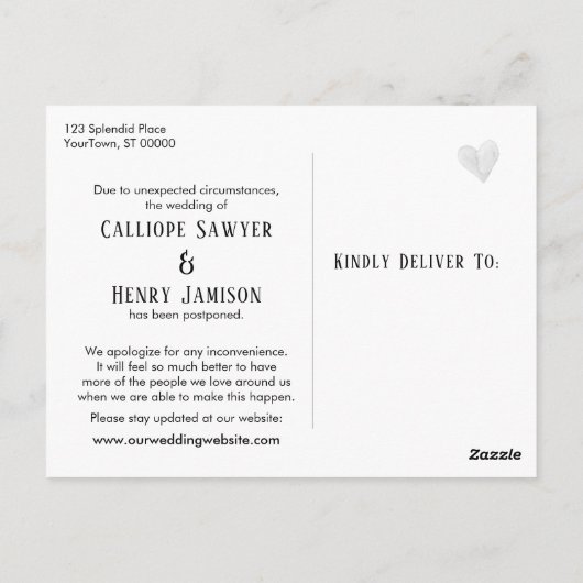 ビーチ写真結婚の更新通知 ポストカード (裏面)