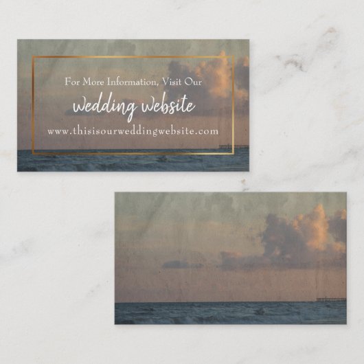 ビーチ写真結婚のWebサイト挿入カード エンクロージャーカード (正面/裏面)
