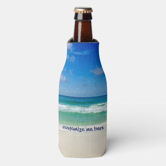 ビーチ写真美カスタムしい熱帯島 ボトルクーラー (ボトル正面)