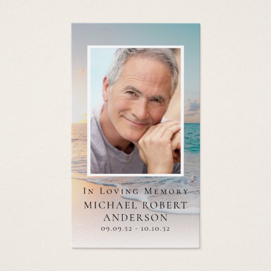 ビーチ写真記念祈りの言葉カード (正面)