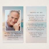 ビーチ写真記念祈りの言葉カード (正面&裏面)