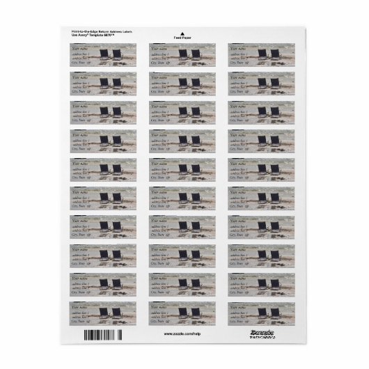 ビーチ写真 ラベル (フルシート)