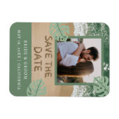ビーチ写真Save the Date招待状 マグネット (横)