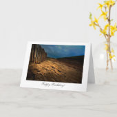 ビーチ出口アットサンダウン – Happy Biirthday カード (黄色い花)