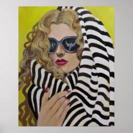 ビーチ包まれたタオル/ポスターでアップ ポスター