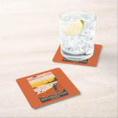 ビーチ及び凧-ワシントン州の海岸 スクエアペーパーコースター (インサイチュ)