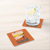 ビーチ及び凧-太平洋のビーチ、ワシントン州 スクエアペーパーコースター (インサイチュ)