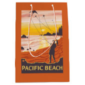 ビーチ及び凧-太平洋のビーチ、ワシントン州 ミディアムペーパーバッグ (正面)