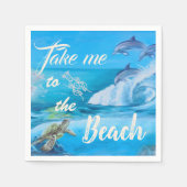 ビーチ及び海絵画生 スタンダードカクテルナプキン (正面)