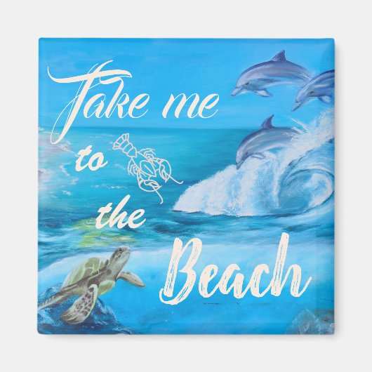 ビーチ及び海絵画生 マグネット (正面)