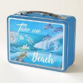 ビーチ及び海絵画生 メタルランチボックス (裏面)