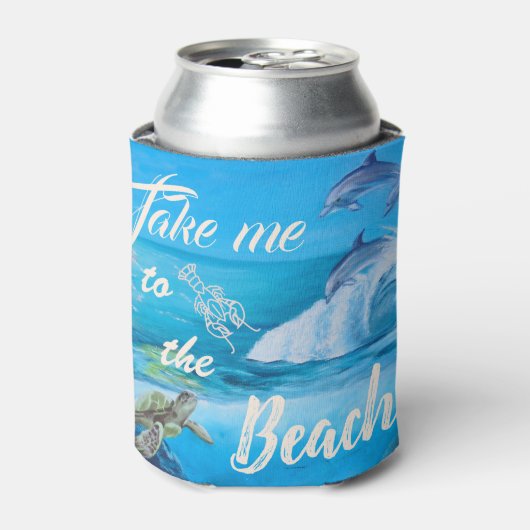 ビーチ及び海絵画生 缶クーラー (缶正面)