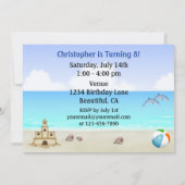 ビーチ及び海誕生日招待状 招待状 (裏面)