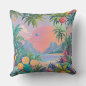 ビーチ及び熱帯果実デザイン枕 クッション (裏面)