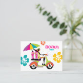 ビーチ名刺スクーターガールビーチサンダル 名刺 (スタンド正面)