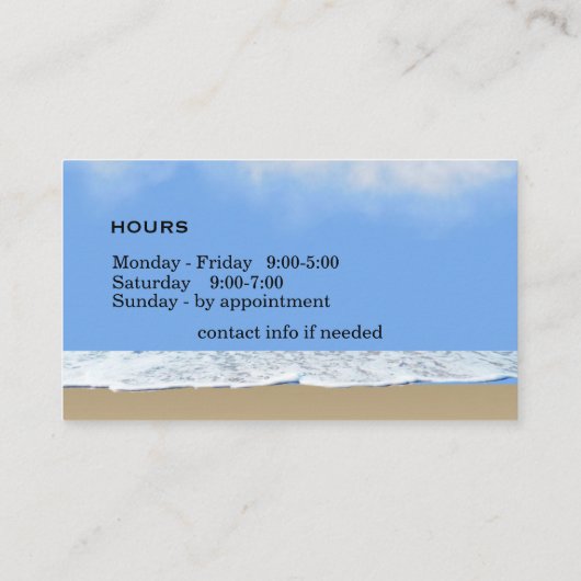 ビーチ名刺 名刺 (裏面)