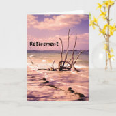 ビーチ名勝のカラフル退職カード カード (黄色い花)