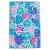 ビーチ名門私立校風のシェルカニ沿岸 ミディアムペーパーバッグ (正面)