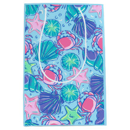 ビーチ名門私立校風のシェルカニ沿岸 ミディアムペーパーバッグ