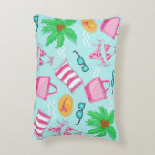 ビーチ名門私立校風のビキニタオルパームツリータオルバッグ アクセントクッション (裏面(縦))