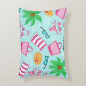 ビーチ名門私立校風のビキニタオルパームツリータオルバッグ アクセントクッション (正面(垂直))