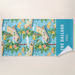 ビーチ名門私立校風のラウンジ |プール ビーチタオル