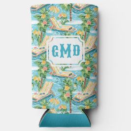 ビーチ名門私立校風のラウンジ |モノグラム スリム缶クーラー