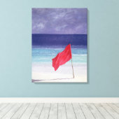 ビーチ国旗警告- Storm's 1985 キャンバスプリント (インサイチュ (ウッドフロア))