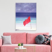 ビーチ国旗警告- Storm's 1985 キャンバスプリント (インサイチュ (リビング))