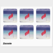 ビーチ国旗警告- Storm's 1985 スクエアシール (シート)