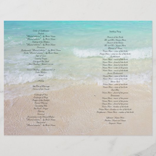 ビーチ場面カトリック式折畳みプログラム (裏面)