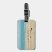 ビーチ場面恋人の砂の海の荷物のラベル ラゲッジタグ (正面縦)