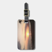 ビーチ場面日没のマウイハワイの海の荷物のラベル ラゲッジタグ (正面縦)