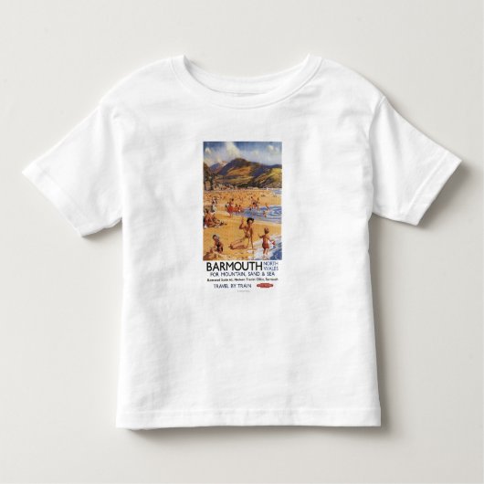 ビーチ場面母および子供の英国国鉄 トドラーTシャツ (正面)