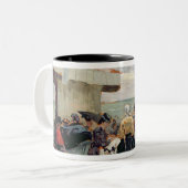 ビーチ場面 ツートーンマグカップ (正面左)