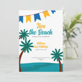 ビーチ夏かわいい2回目の誕生日の招待状 シーズンカード (スタンド正面)