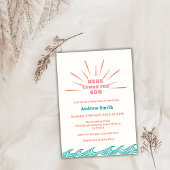 ビーチ夏ここ来の息子の赤ちゃんシャワー 招待状