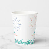 ビーチ夏ここ来の息子の赤ちゃんシャワー 紙コップ (右)