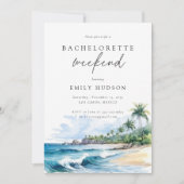 ビーチ夏のバチェロレッテ週末の日程 招待状 (正面)