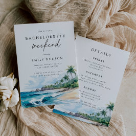 ビーチ夏のバチェロレッテ週末の日程 招待状